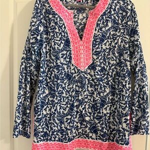 Lilly Pulitzer Navy and Pink Tunic Top
